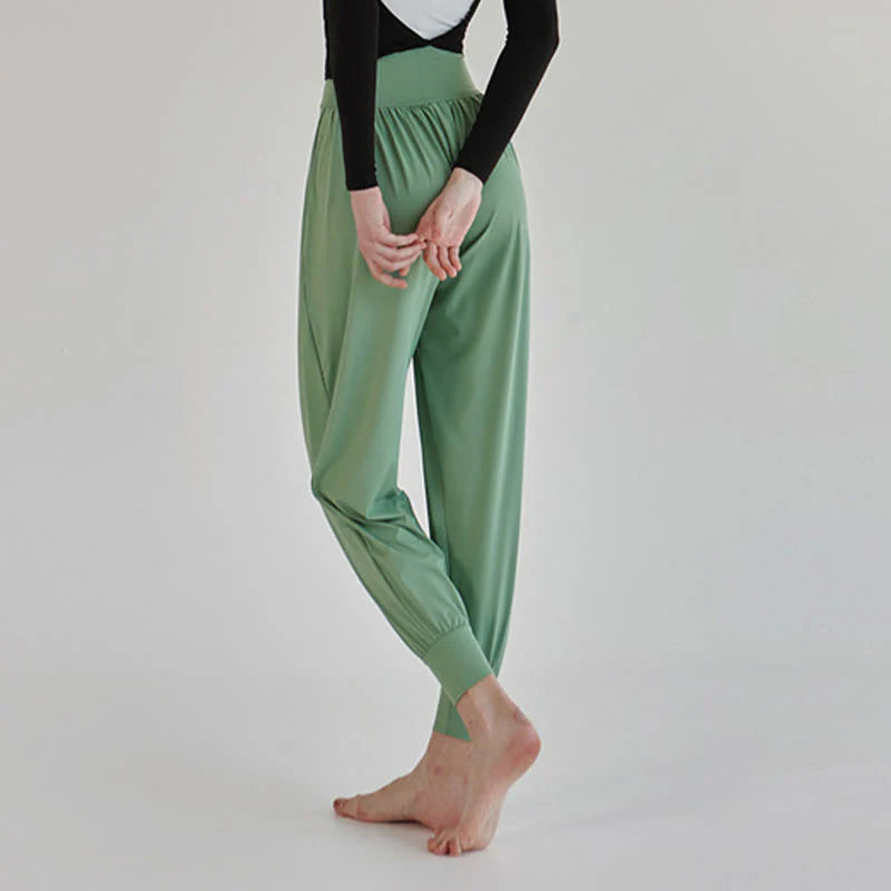 Buddha Stones Casual Plain High Waist Quick Drying Women's Leica Pants With Pockets