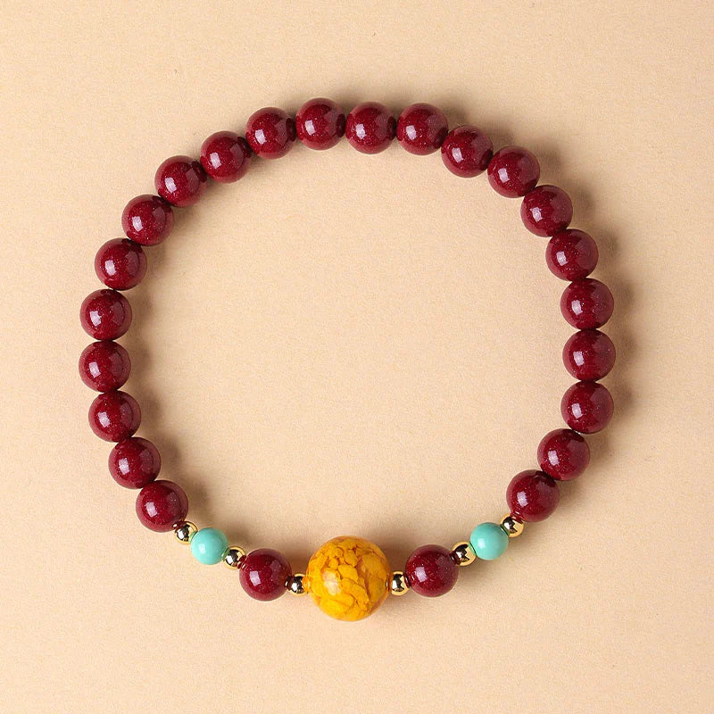 Buddha Stones Cinnabar Turquoise Keep Away Evil Spirits Bracelet