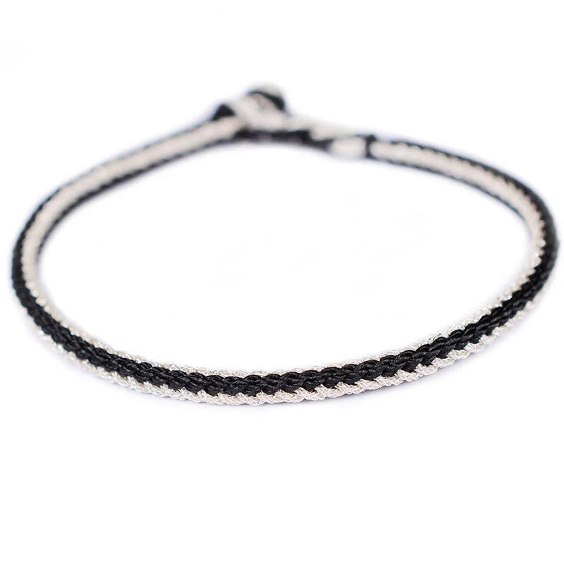 Buddha Stones Two-Color Rope Handcrafted Eight Thread Peace Knot Bracelet (Extra 30% Off | USE CODE: FS30)