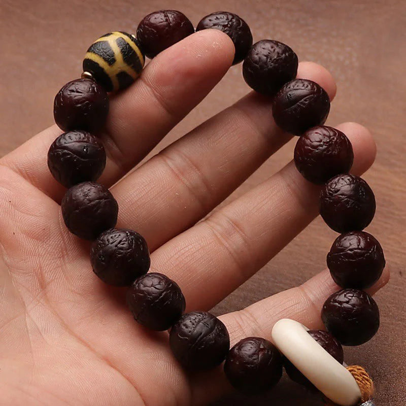 Buddha Stones Tibetan Bodhi Seed Agate Bead Luck Wealth Tassel Charm Wrist Mala (Extra 30% Off | USE CODE: FS30)