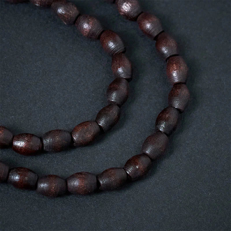 Buddha Stones Vintage Nepal Avalokitesvara Harmony Coconut Shell Beads Pendant Necklace