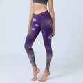 Buddha Stones Lotus Flower White Branch Dotted Circle Pattern Print Gym Leggings Women's Yoga Pants