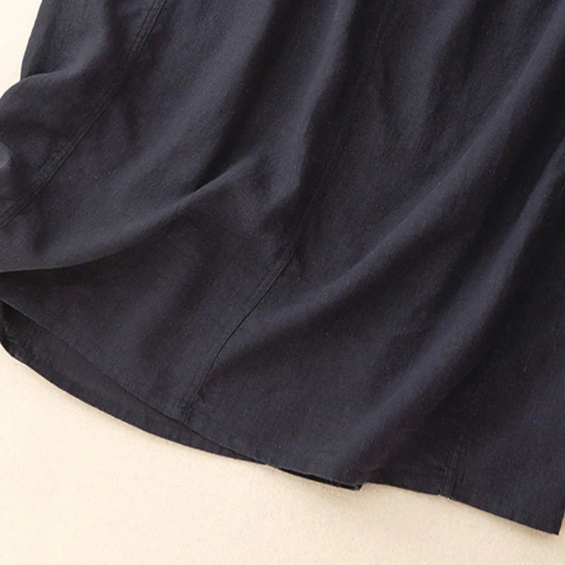 Buddha Stones Drawstring A-line Elastic Waist Cotton Women's Skirt