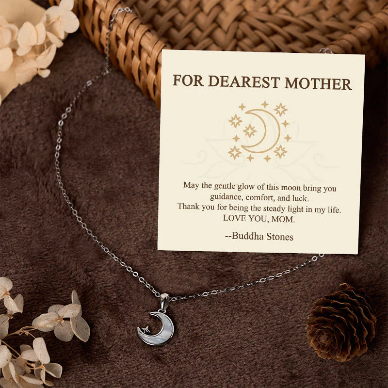 Buddha Stones FOR DEAREST MOTHER Moon Star 925 Sterling Silver Calm Necklace Pendants Includes Gift Message Card