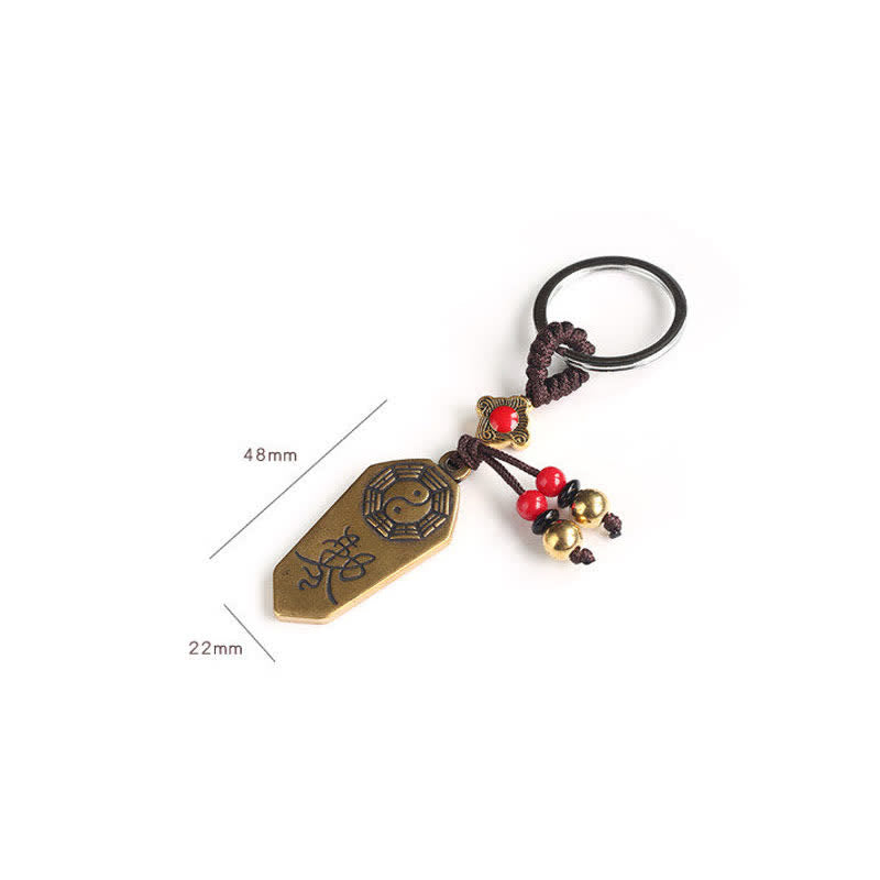 Buddha Stones Feng Shui Bagua Yin Yang Balance Peace Keychain