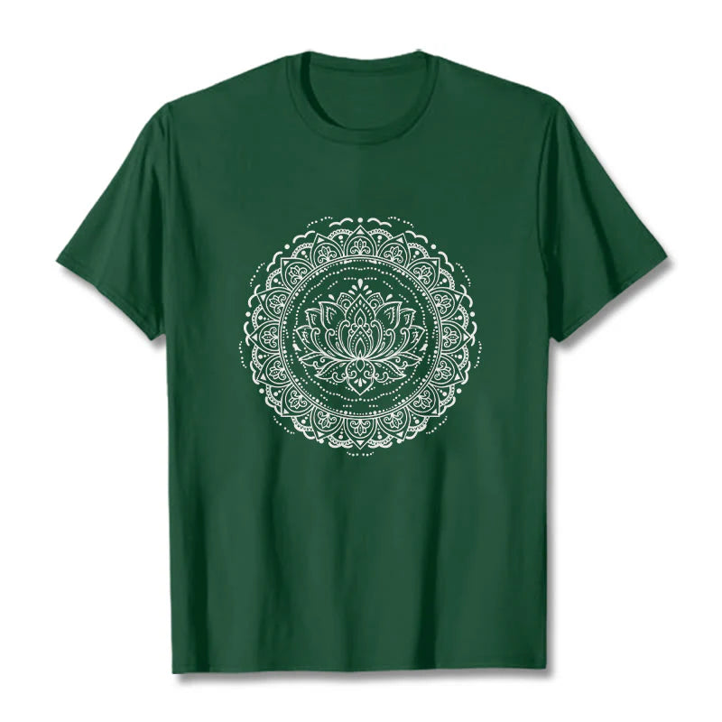 Buddha Stones Mandala Lotus Flower Pattern Tee T-shirt