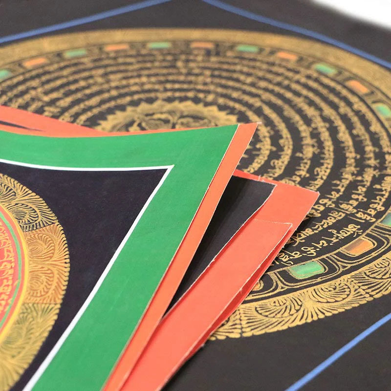 Buddha Stones Tibetan Thangka Painting Six True Words Scripture Handmade Decoration Blind Box(Random Style)