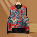 Buddha Stones Vintage Embroidery Flower Cloud Pattern Vest