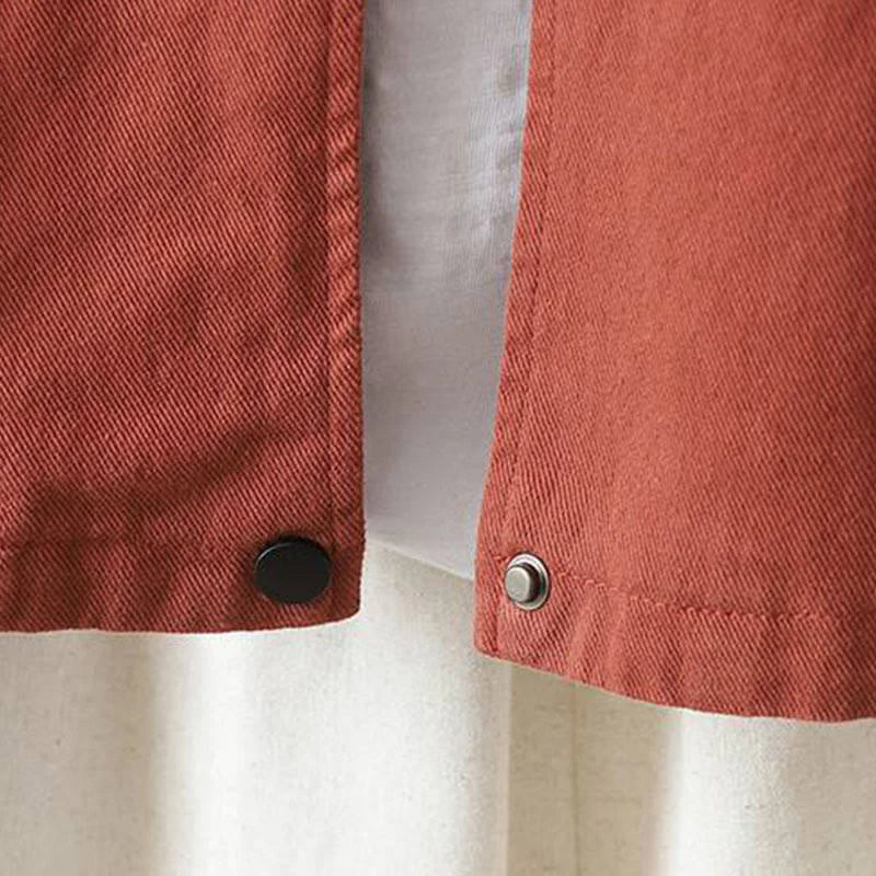 Buddha Stones Fall Button Down Women's Cotton Long Sleeve Outerwear Jacket With Pockets