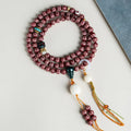 Buddha Stones Red Bodhi Seed Om Mani Padme Hum Lotus Engraved Harmony Bracelet (Extra 30% Off | USE CODE: FS30)
