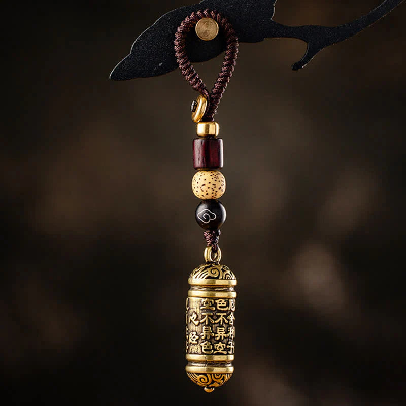 Buddha Stones Heart Sutra Copper Key Chain