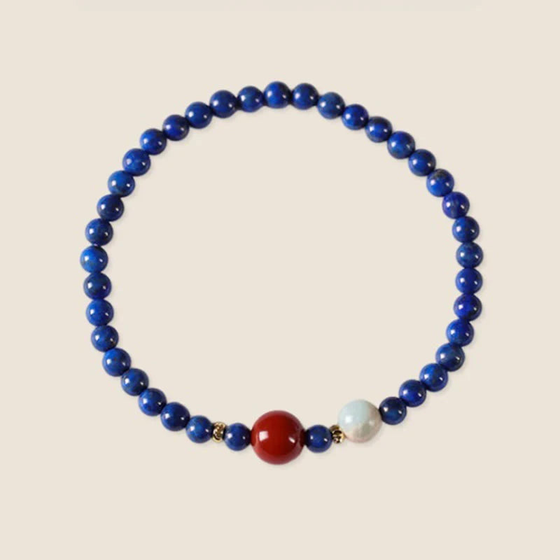 Buddha Stones Small Lazurite Agate Ultra-thin Beads Positive Bracelet