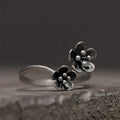Buddha Stones 925 Sterling Silver Flowers Ring