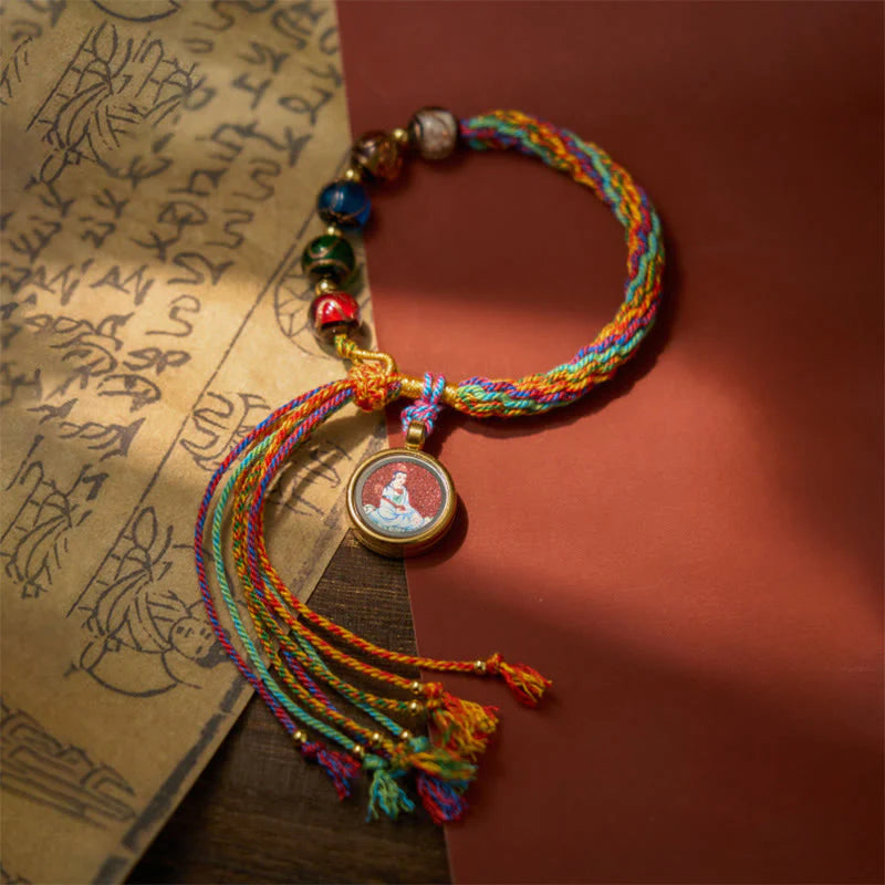 Buddha Stones Thangka Chinese Zodiac Natal Buddha Cinnabar Blessing String Bracelet