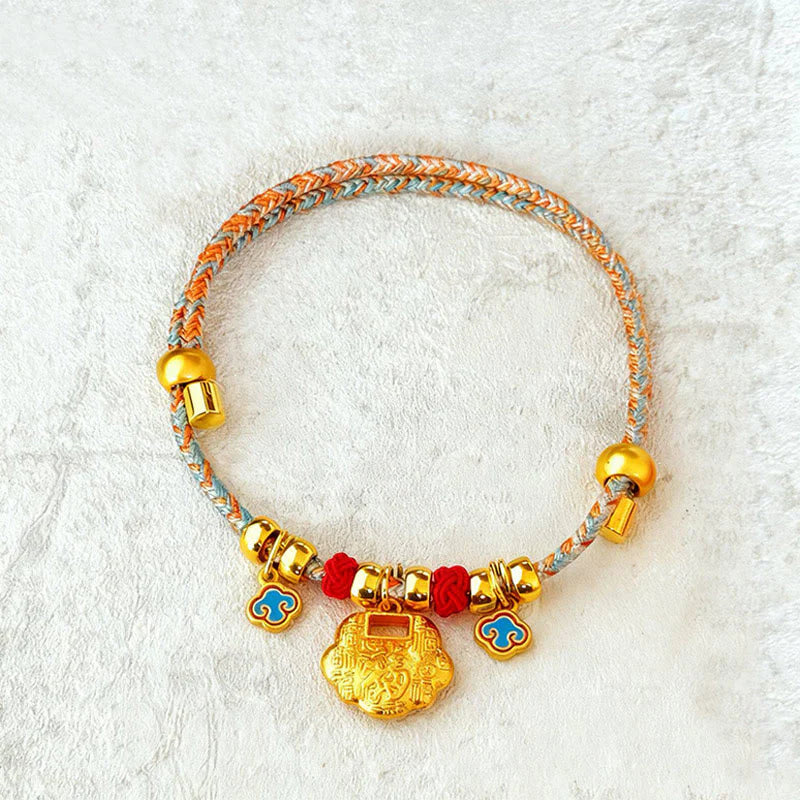 Buddha Stones Colorful String Bead Plaited Fu Character Protection Adjustable Cats Dogs Pet Collar