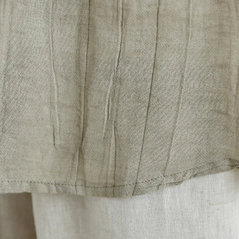 Buddha Stones Summer Wrinkles Simple Design Crew Neck Cotton Linen Women's Sleeveless Vest Waistcoat