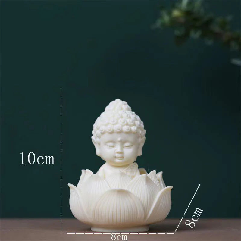 Buddha Stones Mini Ivory Fruit Tathagata Buddha Lotus Kwan Yin Avalokitesvara Manjusri Samantabhadra Serenity Desk Decoration