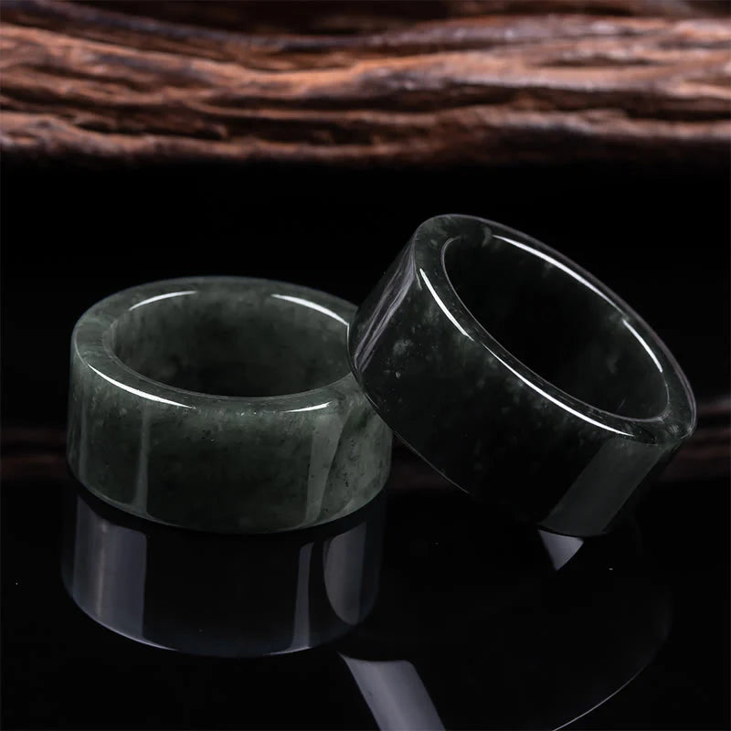 Buddha Stones Jade Prosperity Abundance Luck Ring