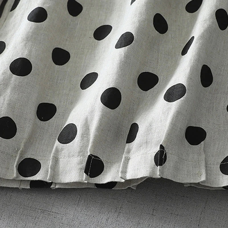 Buddha Stones Polka Dot Floral Pattern Pattern Women's Cotton Linen Harem Pants With Pockets