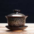 Buddha Stones Vintage Kiln Change Design Ceramic Gaiwan Sancai Teacup Kung Fu Tea Cup And Saucer With Lid (Extra 35% Off | USE CODE: FS35)