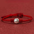 Buddha Stones Year of the Horse 999 Sterling Silver Red String Braided Connection Bracelet