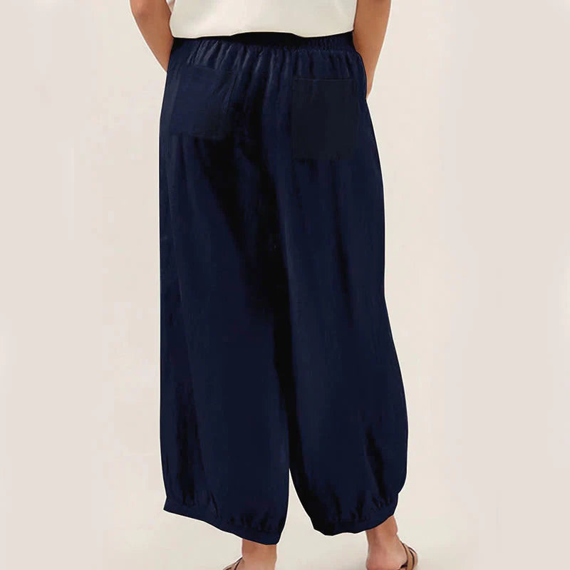 Buddha Stones Plain Color Women's Harem Pants With Pockets