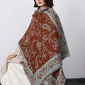 Buddha Stones Thickened Winter Paisley Flowers Vines Pattern Soft Scarf Shawl