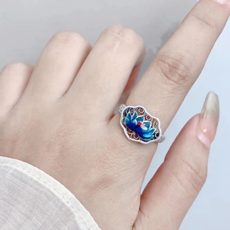 Buddha Stones Lotus Auspicious Cloud New Beginning Necklace Pendant Ring (Extra 30% Off | USE CODE: FS30)