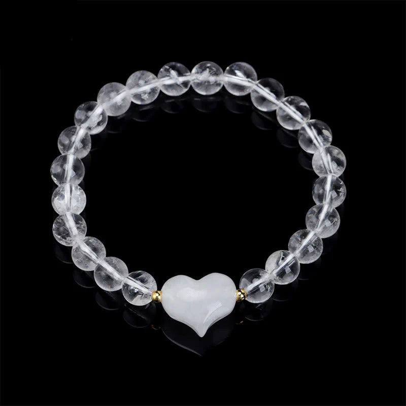 Buddha Stones Natural Amethyst Green Aventurine Tiger Eye Strawberry Quartz Love Heart Spiritual Bracelet