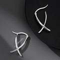 Buddha Stones Geometric Cross Design Luck Hoop Earrings