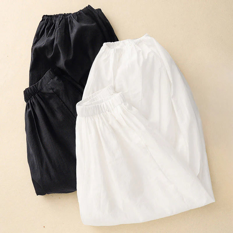 Buddha Stones Casual Simple Design Women's Harem Pants With Pockets