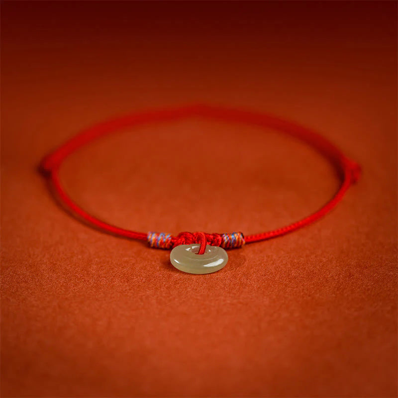 Buddha Stones Red String Plaited Jade Protection Adjustable Cats Dogs Pet Collar