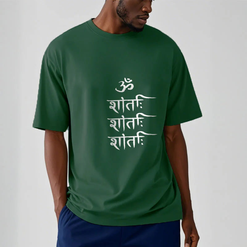 Buddha Stones OM MANTRA Sanskrit Pattern Tee T-shirt