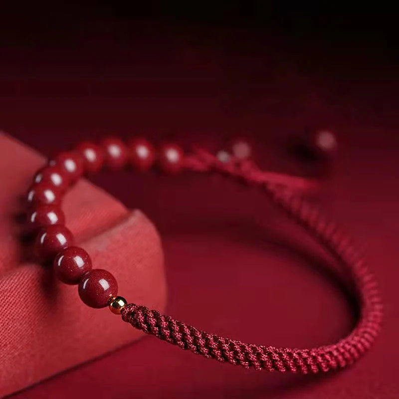 Buddha Stones Natural Cinnabar King Kong Knot Blessing String Bracelet (Extra 35% Off | USE CODE: FS35)