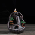 Buddha Stones Mountain Bridges Pattern Meditation Resin Backflow Incense Burner