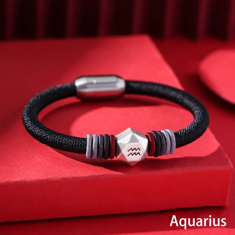Buddha Stones 999 Sterling Silver 12 Constellations of the Zodiac Blessing Handmade String Bracelet (Extra 35% Off | USE CODE: FS35)