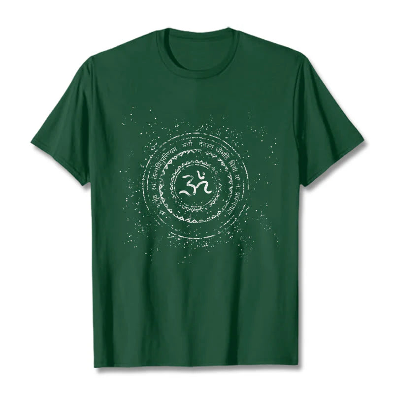 Buddha Stones Mandala Om Symbol Mantra Pattern Tee Cotton T-shirt