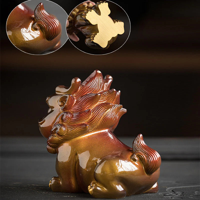 Buddha Stones Color Changing Small PiXiu Resin Tea Pet Wealth Home Figurine Decoration