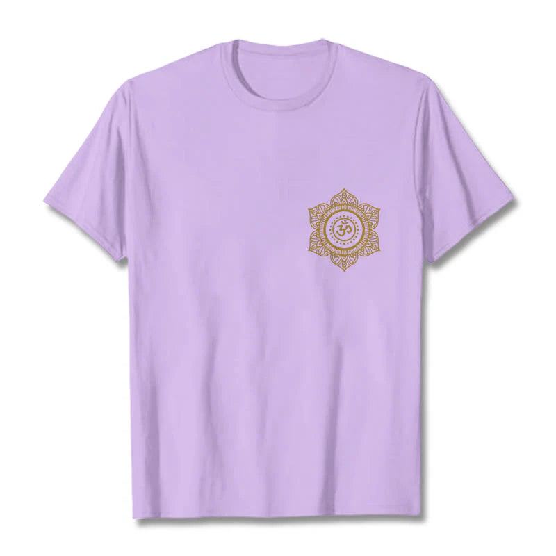 Buddha Stones Golden Mandala OM Pattern Tee T-shirt