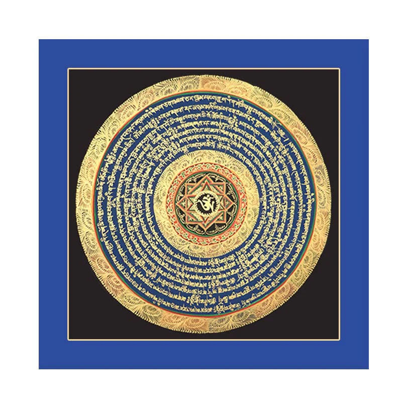 Buddha Stones Tibetan Thangka Painting Six True Words Scripture Handmade Decoration Blind Box(Random Style)