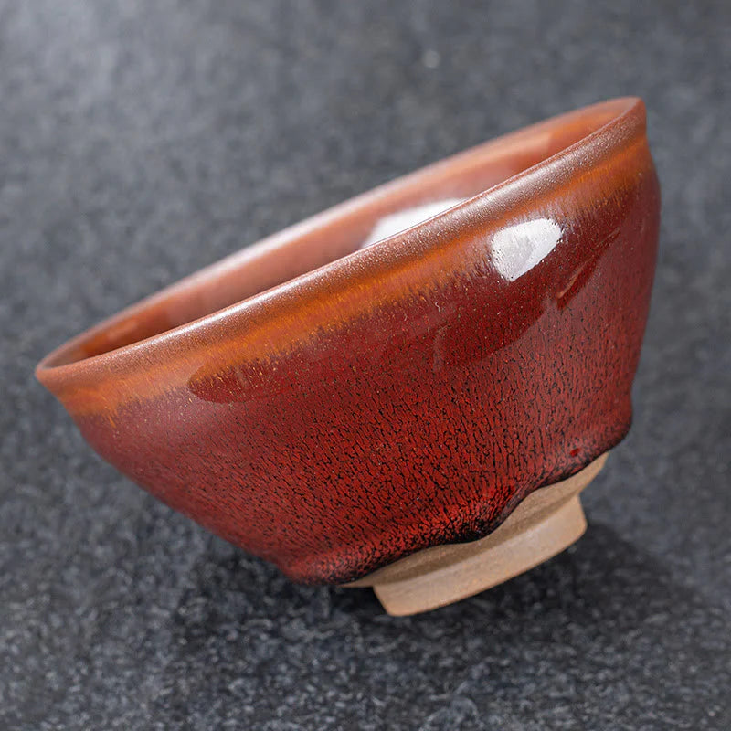Buddha Stones Vintage Red Brown Chinese Jianzhan Porcelain Teacup Kung Fu Tea Cup
