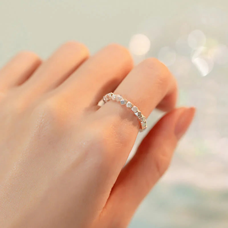Buddha Stones 925 Sterling Silver Beaded Blessing Ring (Extra 35% Off | USE CODE: FS35)