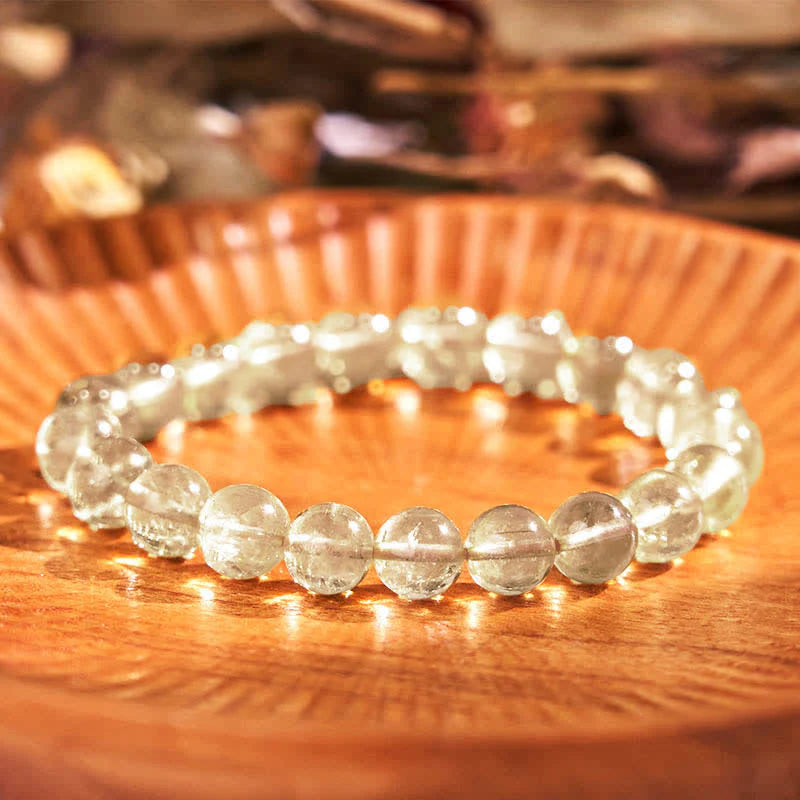 Buddha Stones Natural Golden Rutilated Quartz Auspiciousness Protection Bracelet