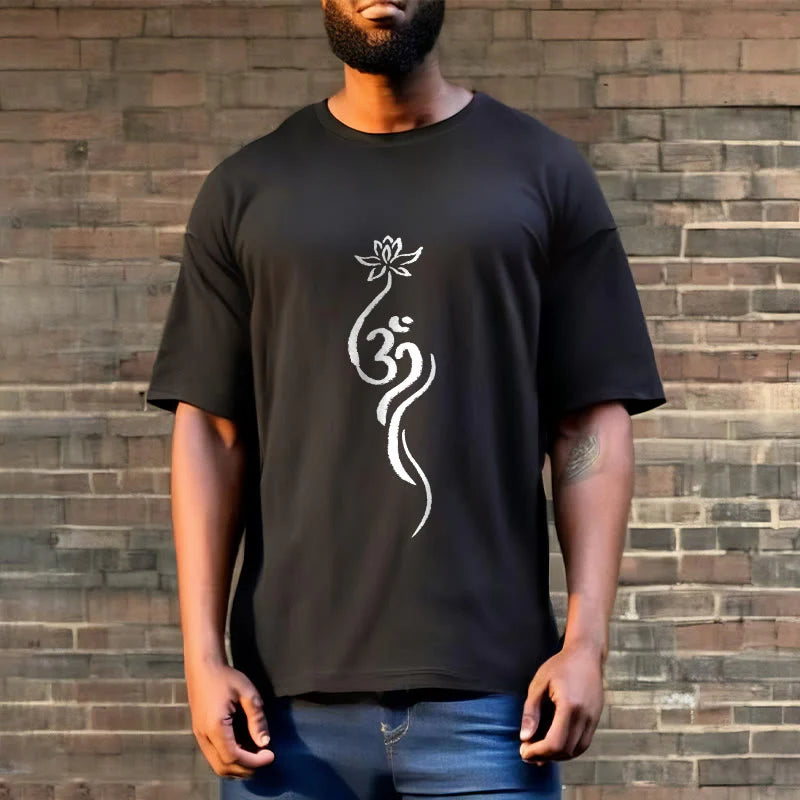 Buddha Stones Lotus Flower Om Design Tee T-shirt