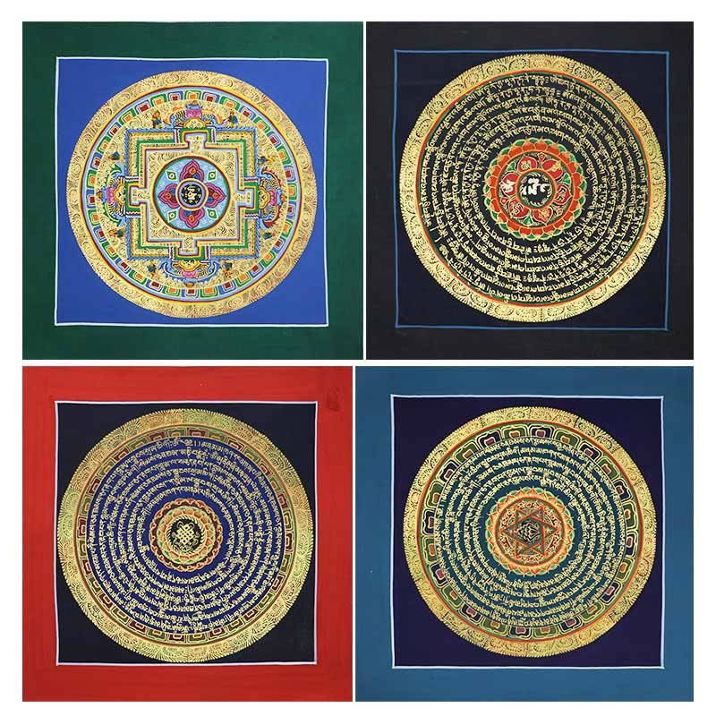Buddha Stones Tibetan Handmade Thangka Painting Spiritual Blessing Blind Box Random Color Pattern