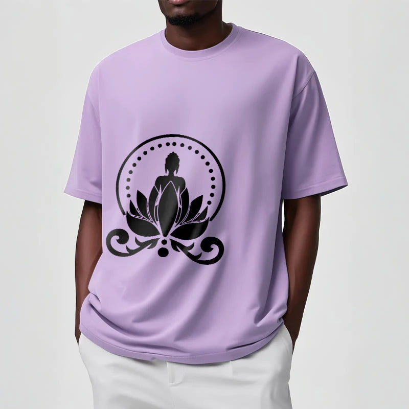 Buddha Stones Meditation Buddha Seated On A Lotus Flower Tee T-shirt