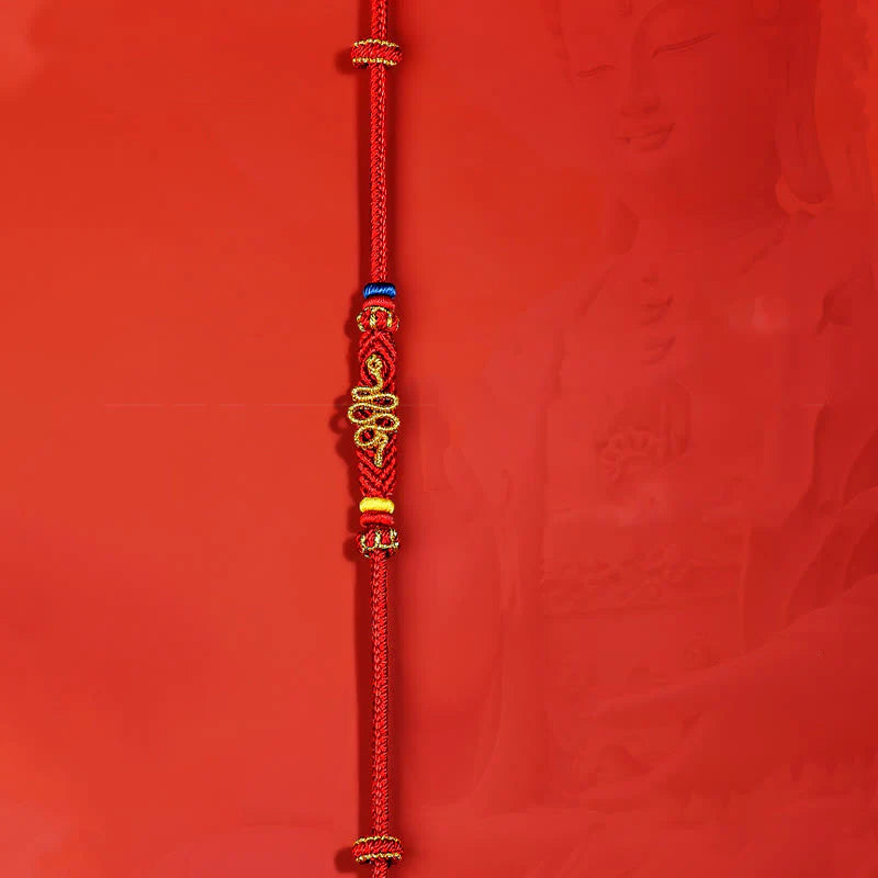 Buddha Stones Red String Eight Thread Peace Knot Year Of The Snake Protection Braided Bracelet