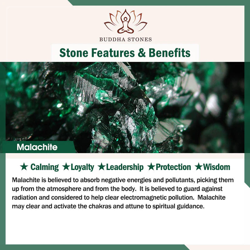 Buddha Stones Natural Malachite Calm Necklace & Bracelet (Extra 30% Off | USE CODE: FS30)