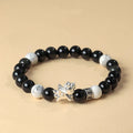 Buddha Stones 999 Sterling Silver Year Of The Horse Natural Black Obsidian Bodhi Seed Strength Bracelet