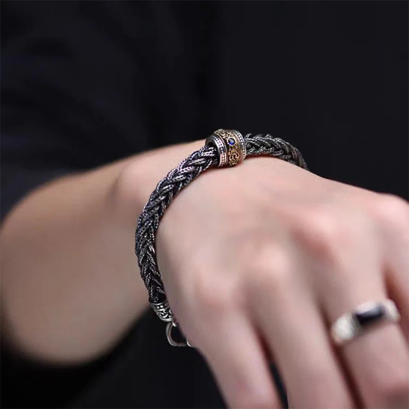 Buddha Stones Tibetan Twisted Design Copper Wealth Buckle Rotatable Bracelet (Extra 35% Off | USE CODE: FS35)